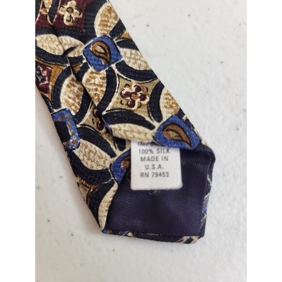 NWT Mark Pendleton Neck Tie Blue Geometric Chain Classic Silk Formal Career - Picture 3 of 6